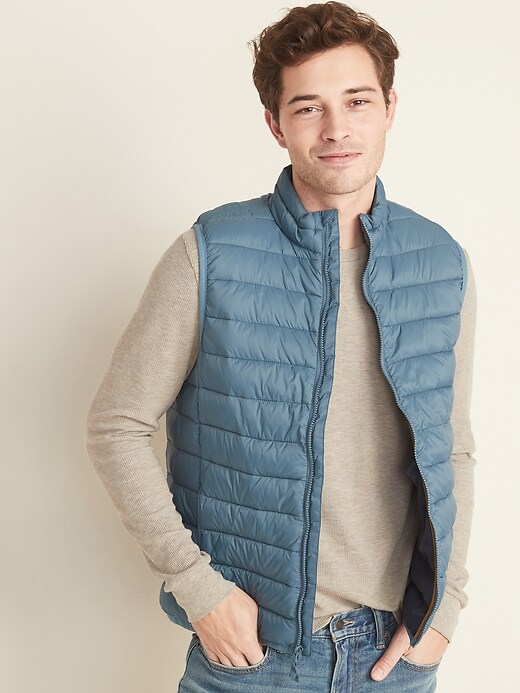 Image number 1 showing, Water-Resistant Packable Narrow-Channel Puffer Vest
