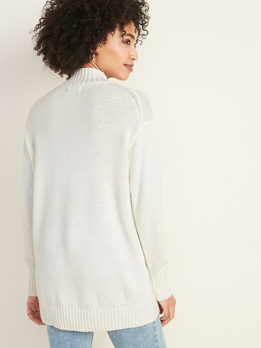 Image number 2 showing, Slouchy Mock-Neck Tunic Sweater for Women