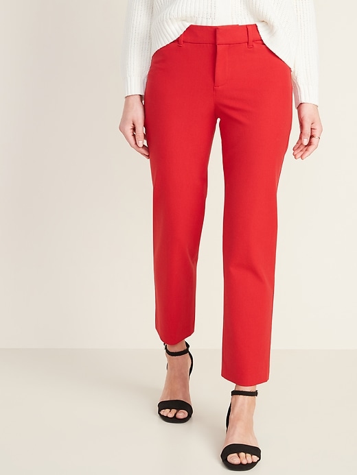 View large product image 1 of 1. All-New Mid-Rise Pixie Straight-Leg Ankle Pants