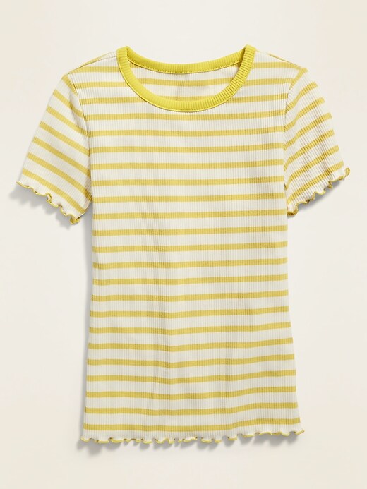 View large product image 1 of 1. Slim-Fit Printed Rib-Knit Tee for Girls