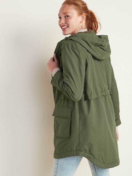Image number 2 showing, Water-Resistant Hooded Rain Jacket for Women