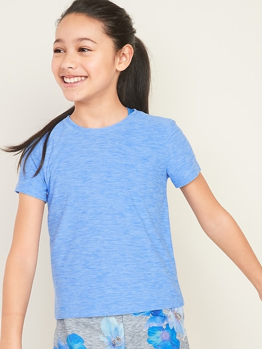 Voir une image plus grande du produit 1 de 1. T-shirt Go-Dry Breathe ON super doux avec ouverture en trou de serrure au dos pour fille