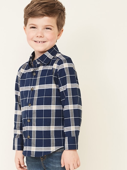 View large product image 1 of 4. Plaid Long-Sleeve Oxford Shirt for Toddler Boys