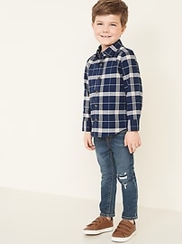 View large product image 3 of 4. Plaid Long-Sleeve Oxford Shirt for Toddler Boys