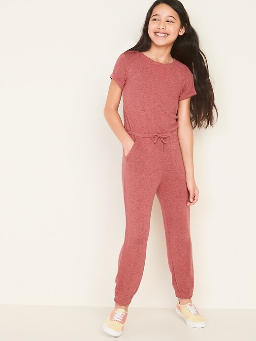 View large product image 1 of 1. Plush-Knit Jumpsuit for Girls