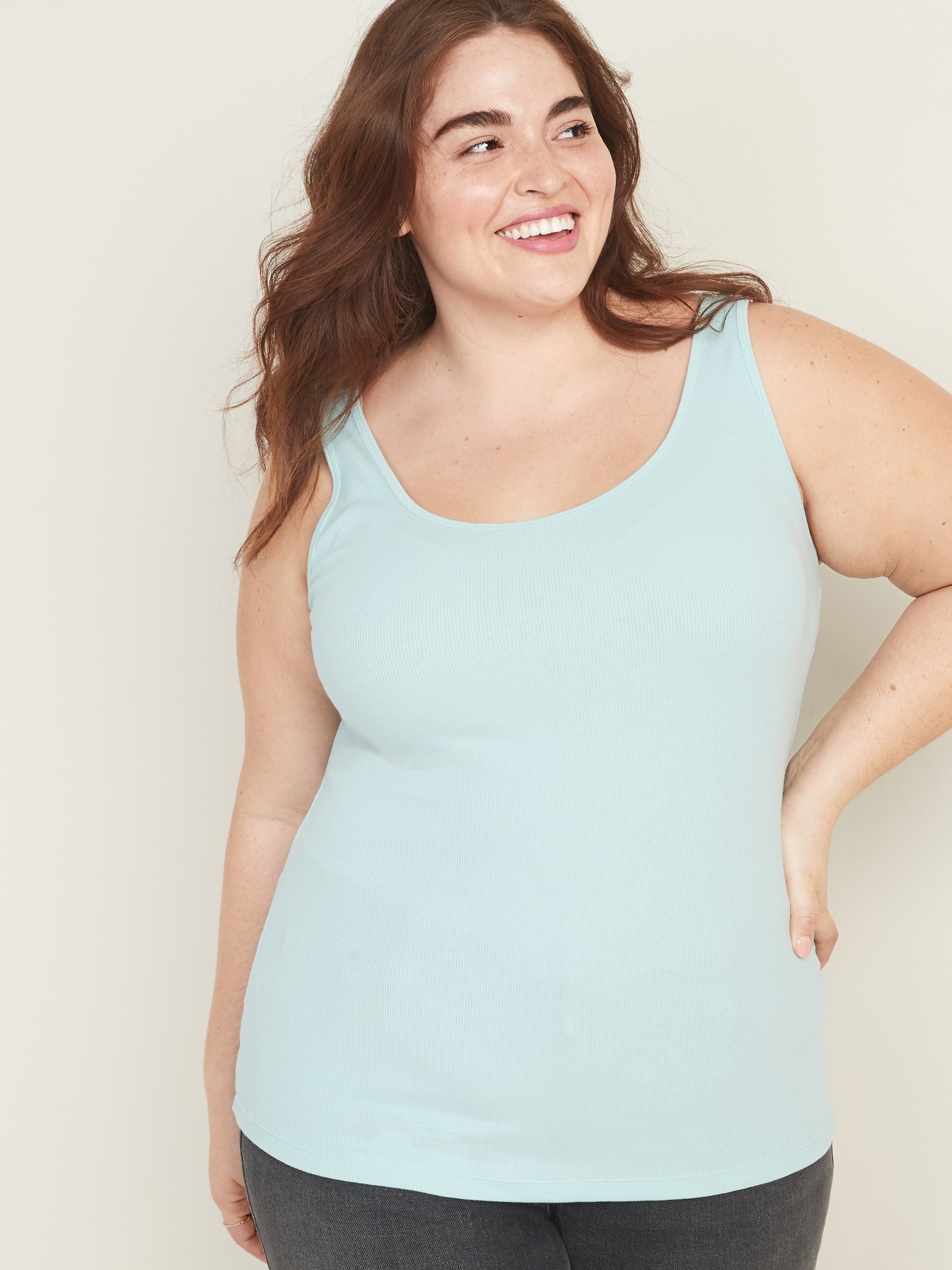 Plus size long clearance tank tops for layering