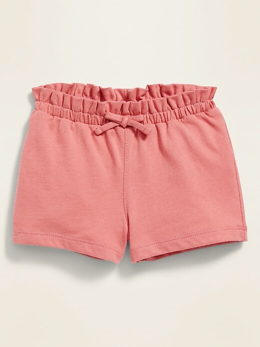 View large product image 1 of 1. Jersey-Knit Paperbag-Waist Shorts for Baby