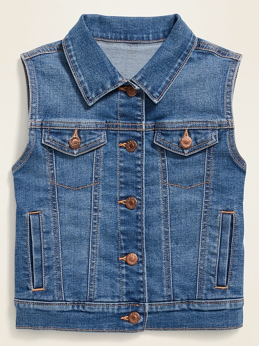 Fitted Button-Font Jean Vest for Girls | Old Navy