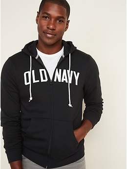 old navy black hoodie white zipper