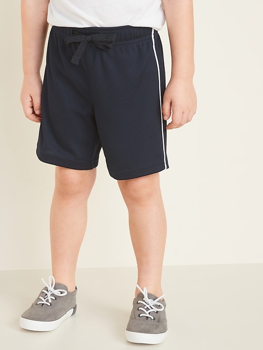 View large product image 1 of 1. Mesh Side-Piping Shorts for Toddler Boys