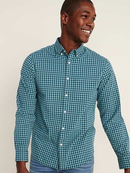View large product image 1 of 1. Regular-Fit Built-In Flex Plaid Everyday Shirt