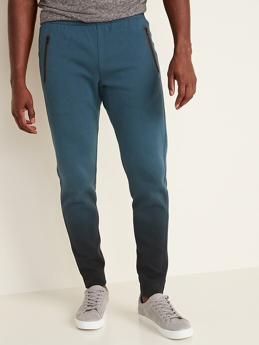 View large product image 1 of 2. Dynamic Fleece Zip-Pocket Dip-Dye Jogger Pants