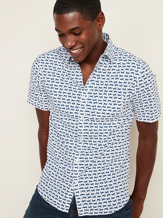 View large product image 1 of 2. Built-In Flex Printed Everyday Short-Sleeve Shirt