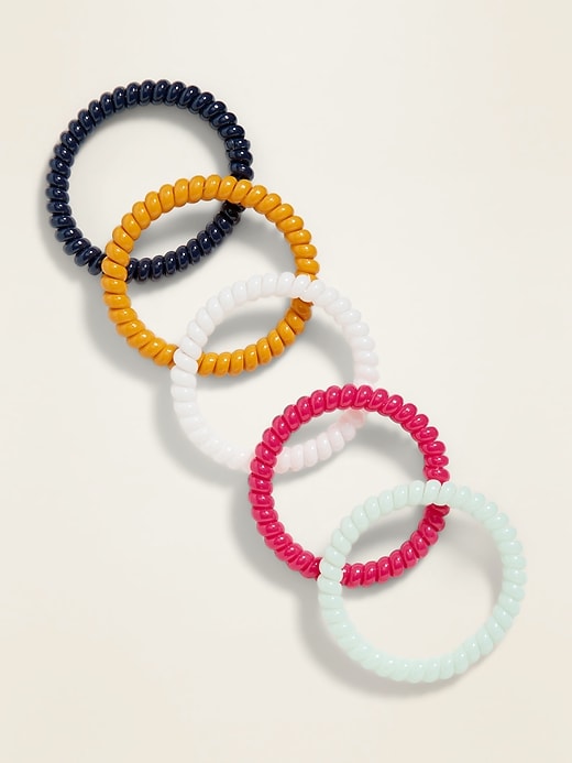View large product image 1 of 1. Skinny Spiral Hair Ties 5-Pack for Women