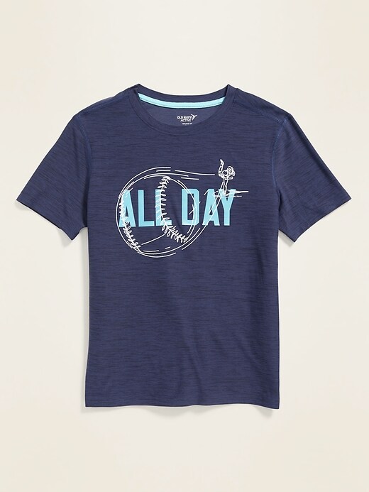 View large product image 1 of 3. Ultra-Soft Breathe On Graphic Performance Tee For Boys