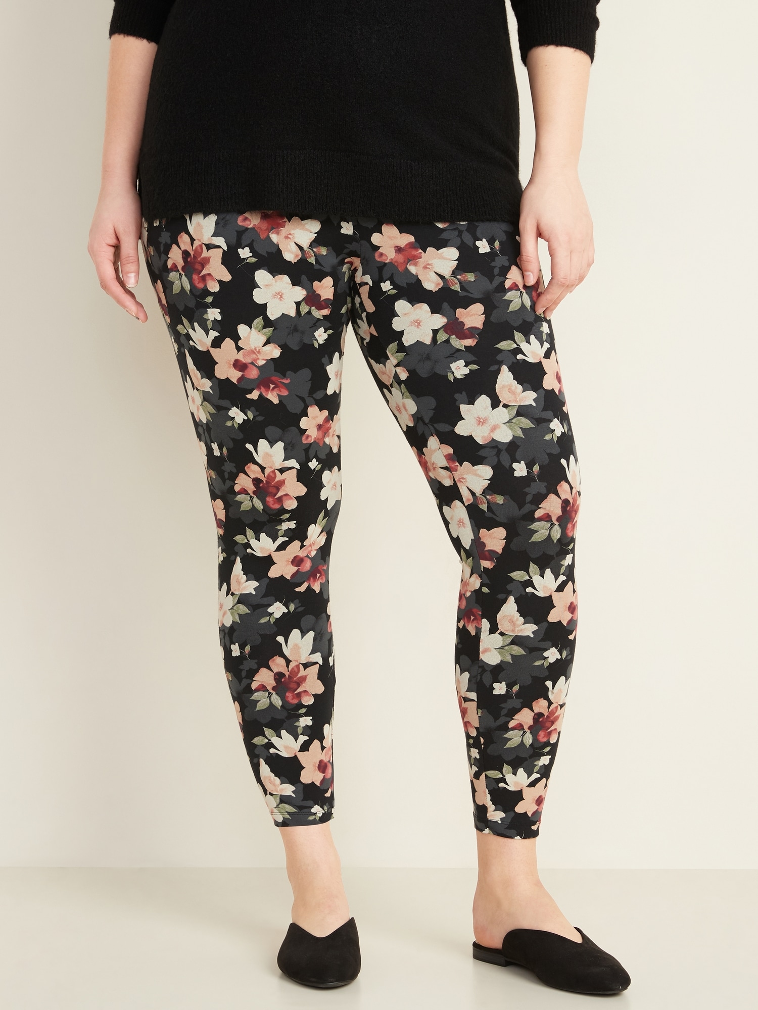 High-Waisted Plus-Size Jersey Leggings