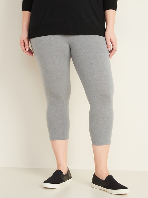 View large product image 1 of 1. High-Waisted Plus-Size Cropped Leggings