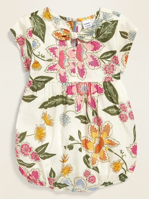 View large product image 1 of 2. Floral-Print Bubble One-Piece for Baby