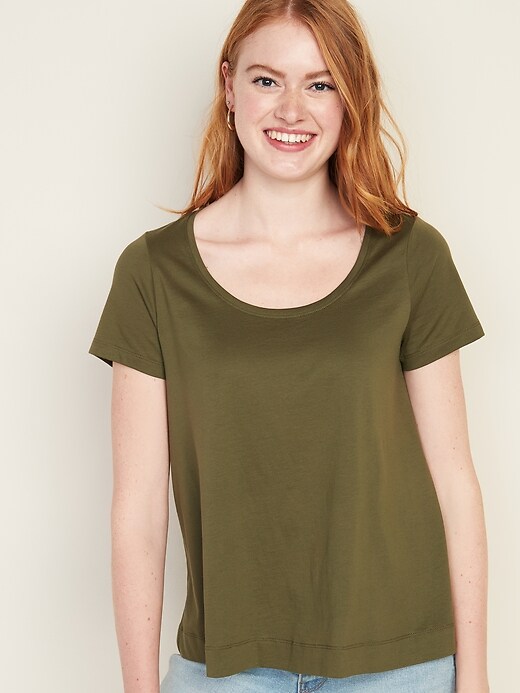 View large product image 1 of 1. Scoop-Neck Swing Tee for Women