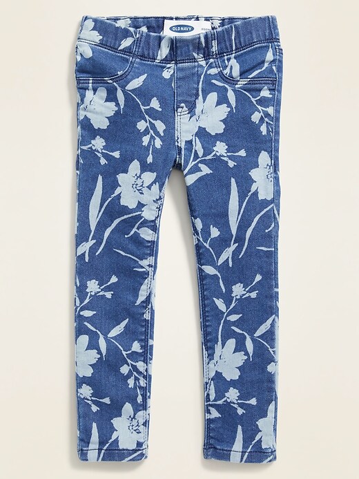 View large product image 1 of 2. Floral-Print Extra-Stretch Jeggings for Toddler Girls