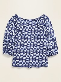 View large product image 4 of 4. Off-Shoulder Tie-Front Top for Girls