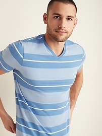 View large product image 3 of 3. Soft-Washed Striped V-Neck Tee