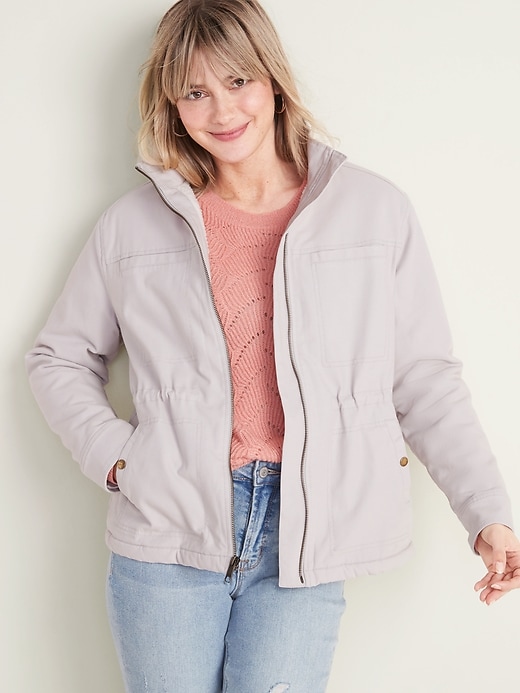 Image number 1 showing, Sherpa-Lined Utility Jacket for Women