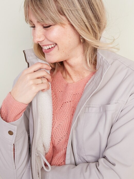 Image number 4 showing, Sherpa-Lined Utility Jacket for Women