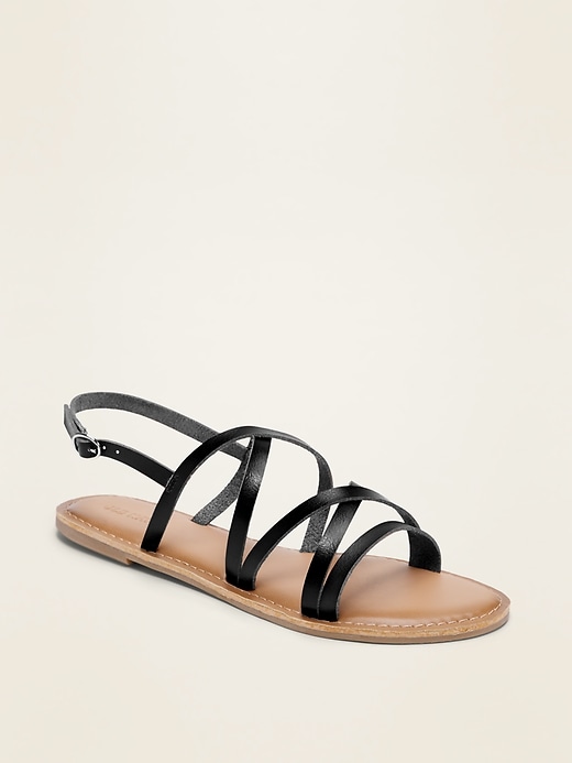 Old Navy Strappy Faux-Leather Slingback Sandals for Women. 1