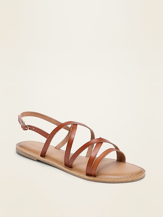 Old Navy Strappy Faux-Leather Slingback Sandals for Women. 1