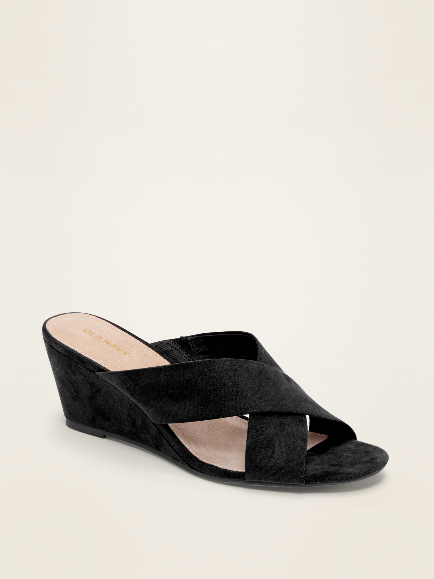 Navy suede wedge clearance sandals