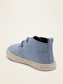 View large product image 3 of 4. Chambray Lace-Up Sneakers for Toddler Boys