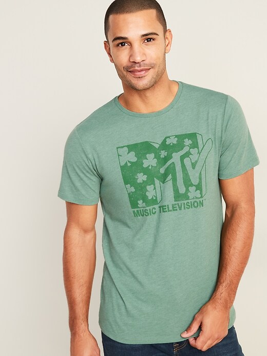 Voir une image plus grande du produit 1 de 3. T-shirt à imprimé MTVMC de la Saint-Patrick pour homme