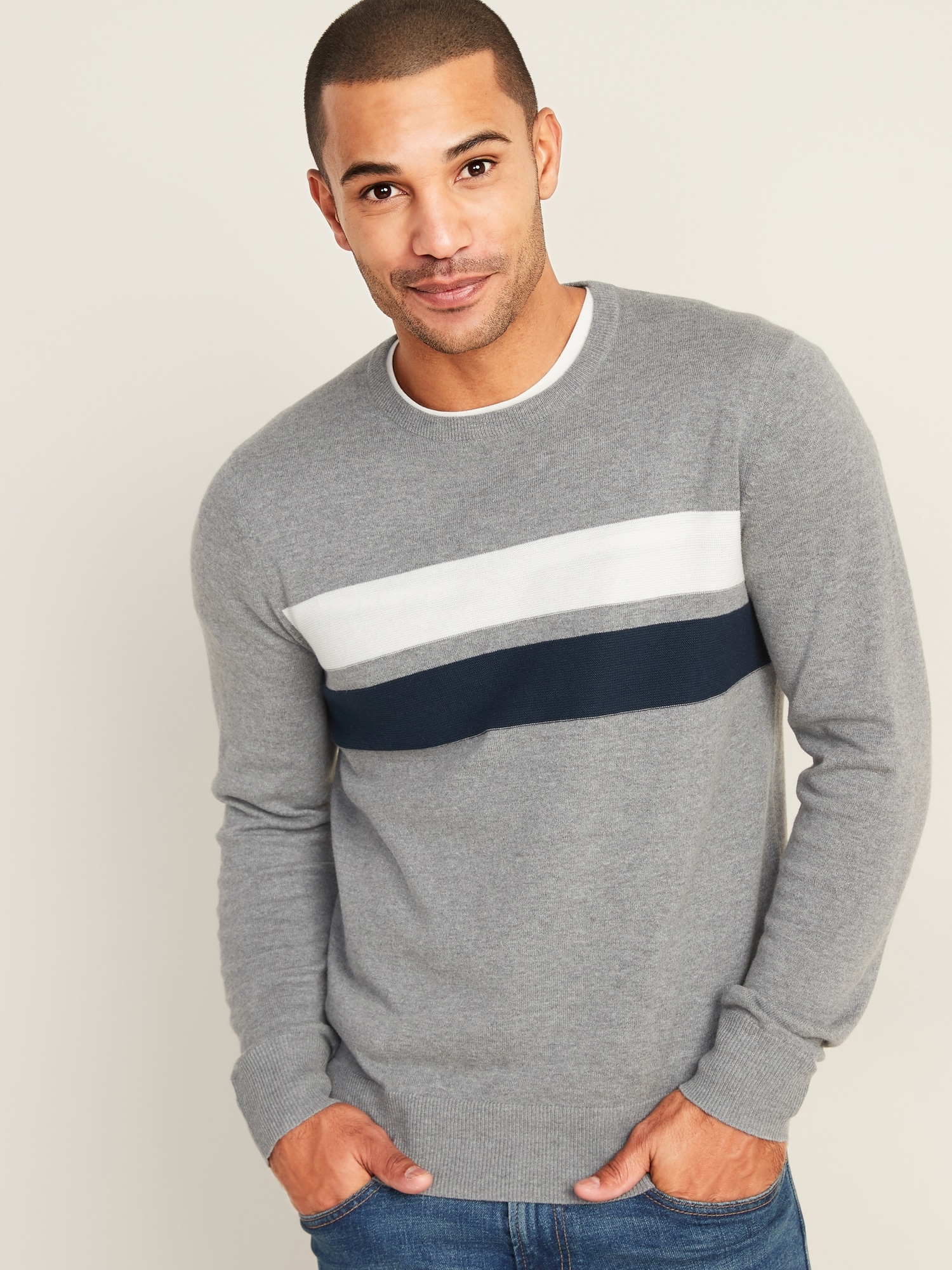 Soft-Washed Color-Blocked Chest-Stripe Tee for Men, Old Navy