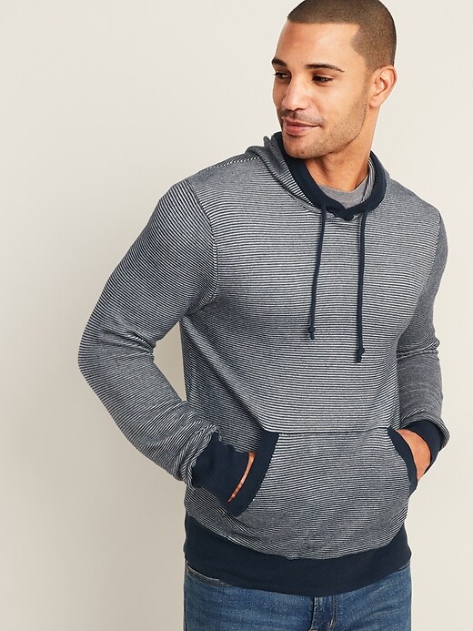 Image number 1 showing, Lightweight Textured-Stripe Pullover Sweater Hoodie