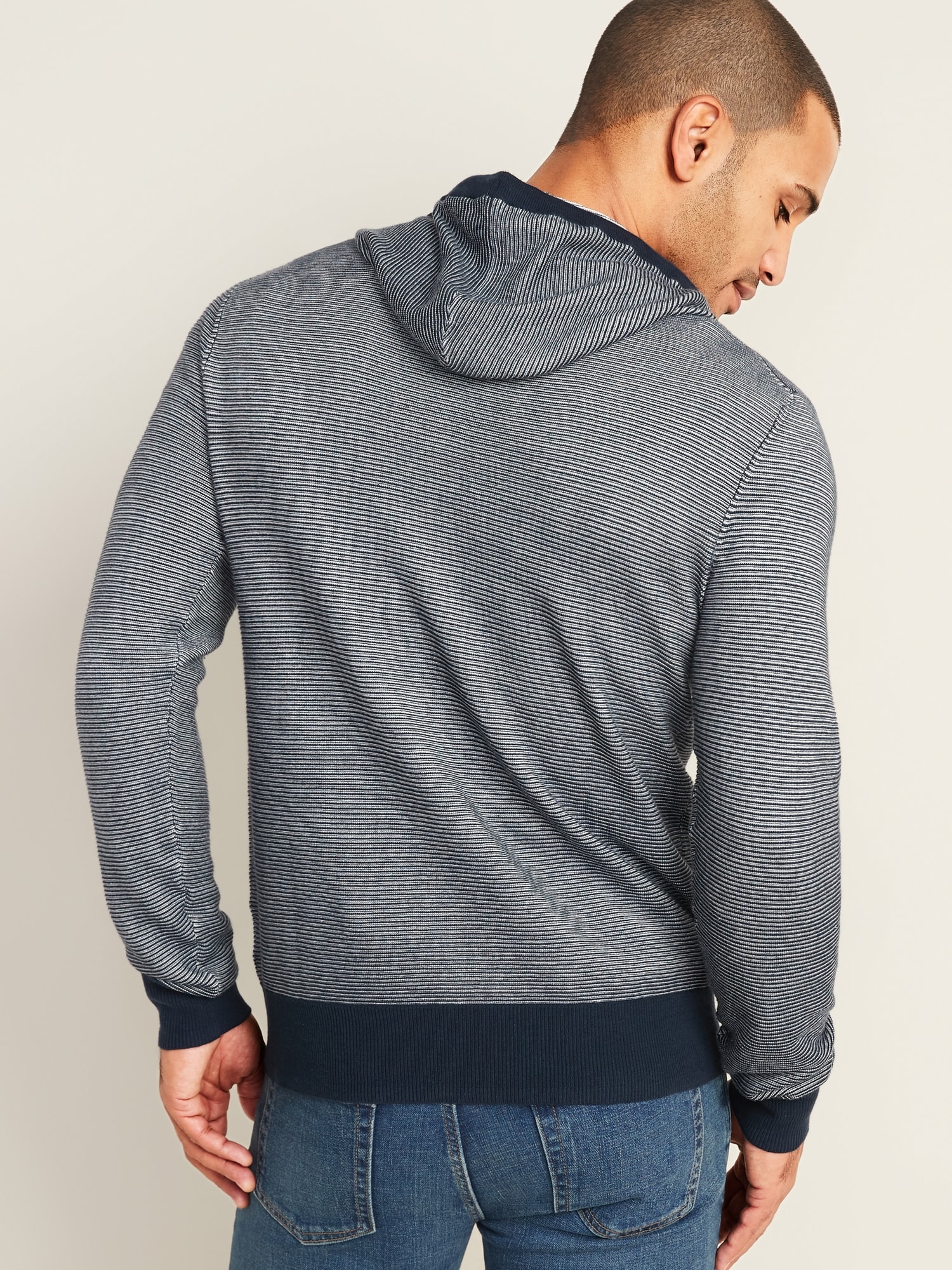 Lightweight Textured-Stripe Pullover Sweater Hoodie for Men | Old Navy