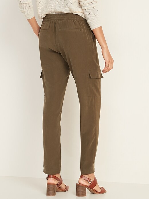 View large product image 2 of 3. Mid-Rise Soft Pull-On Cargo Pants for Women