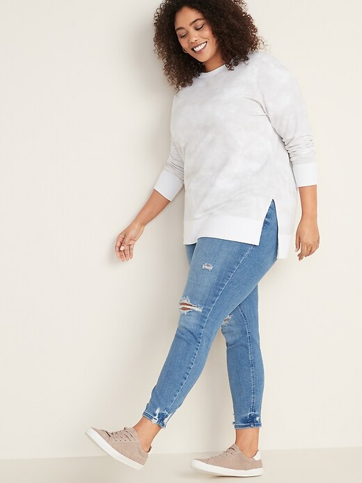 French Terry Boyfriend Plus-Size Tunic Sweatshirt