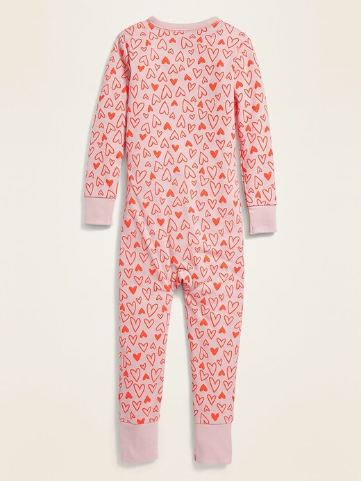 View large product image 2 of 2. Pink-Print Pajama One-Piece for Toddler & Baby