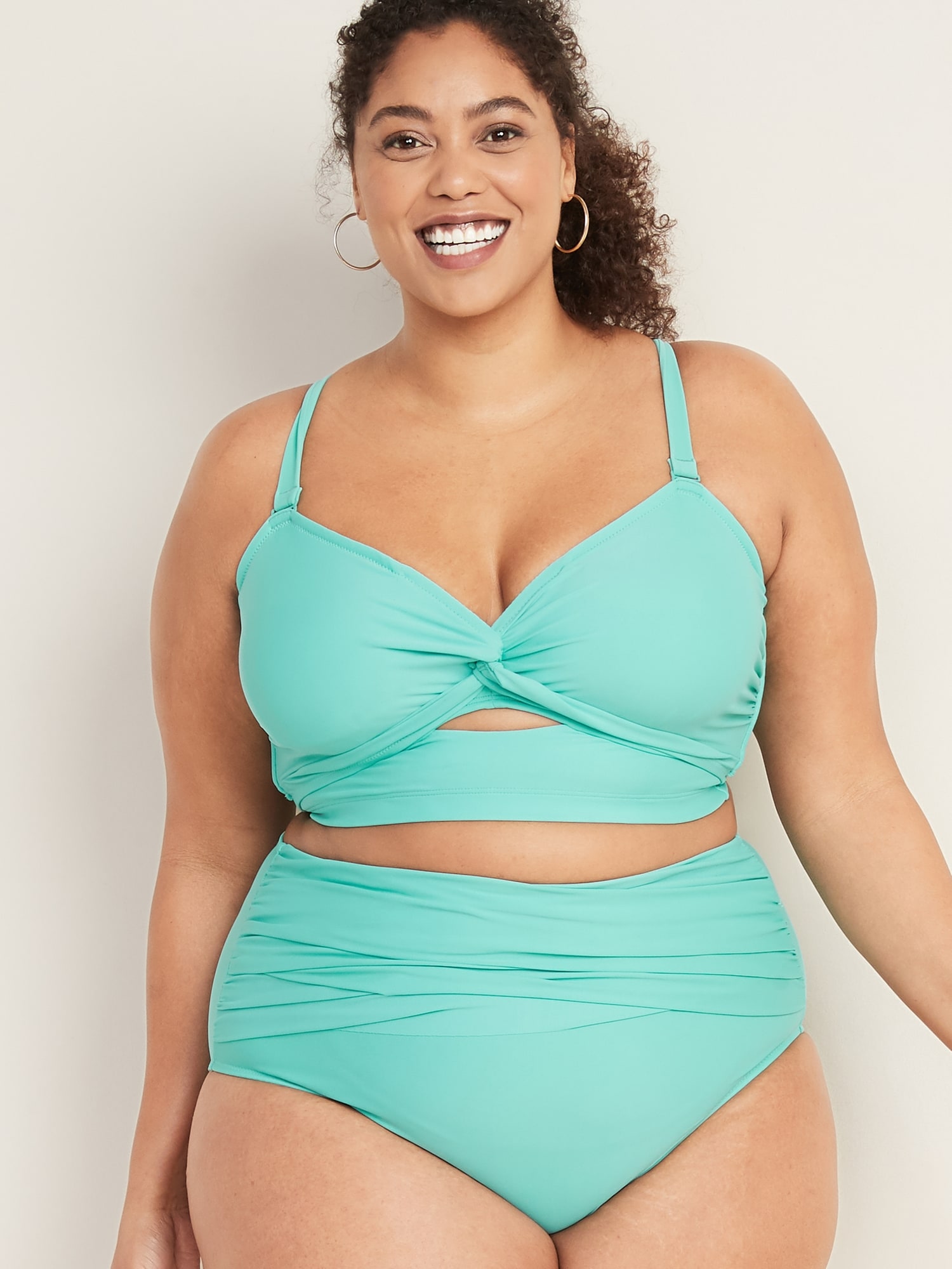 Plus size swim on sale top with underwire