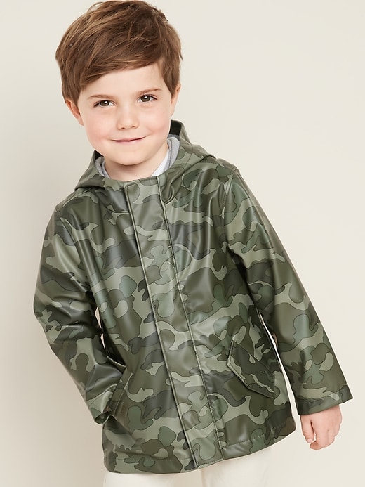 View large product image 1 of 4. Water-Resistant Hooded Zip Jacket for Toddler Boys
