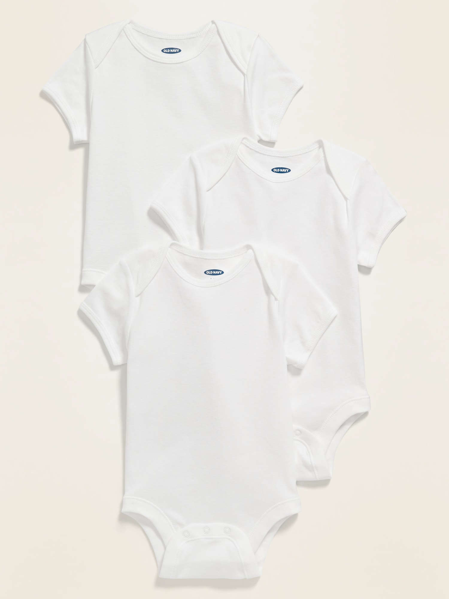 Unisex Short-Sleeve Jersey Bodysuit 3-Pack for Baby