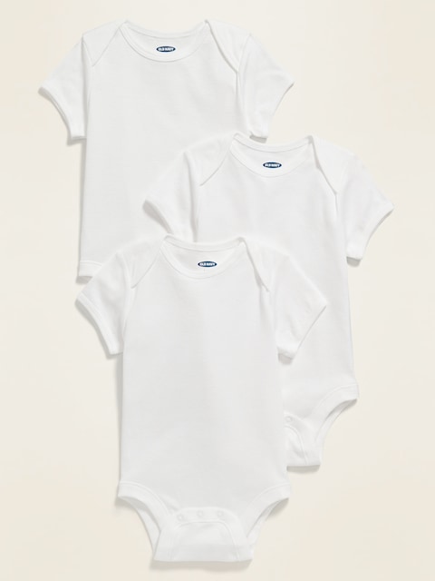 Unisex Short-Sleeve Jersey Bodysuit 3-Pack for Baby