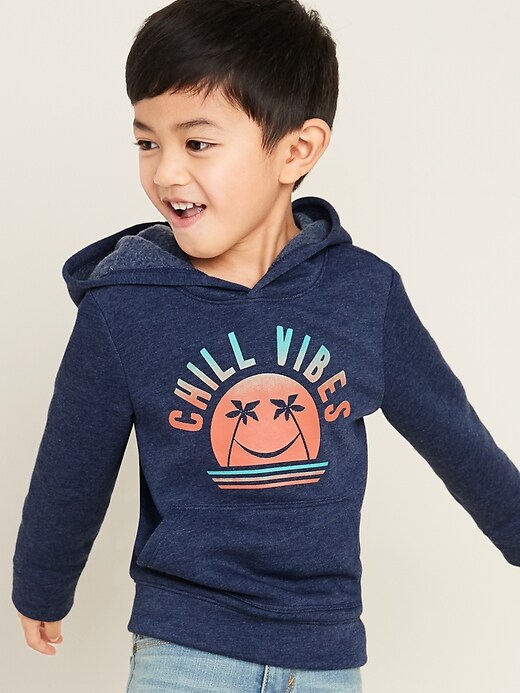 View large product image 1 of 4. "Chill Vibes" Graphic Pullover Hoodie for Toddler Boys