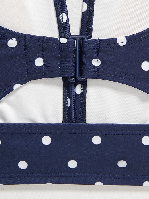 Image number 6 showing, Polka-Dot Flutter-Sleeve Plus-Size Tie-Front Swim Top