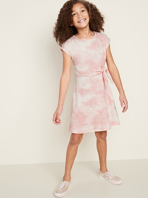 View large product image 1 of 1. French Terry Side-Tie Dress for Girls