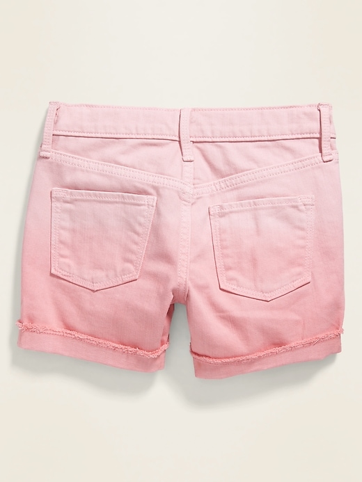 View large product image 2 of 3. Pink Ombré Frayed-Cuff Jean Shorts for Girls