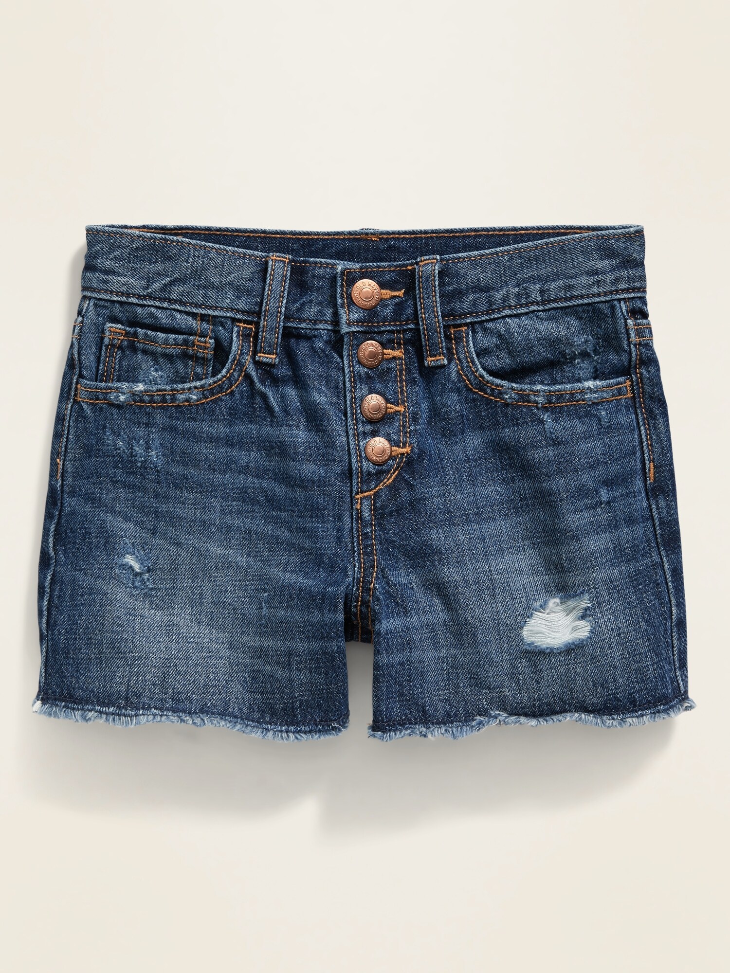 Shorts En Jean Vintage Wrangler À Découpe Bleu Moyen (W42