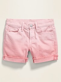View large product image 3 of 3. Pink Ombré Frayed-Cuff Jean Shorts for Girls