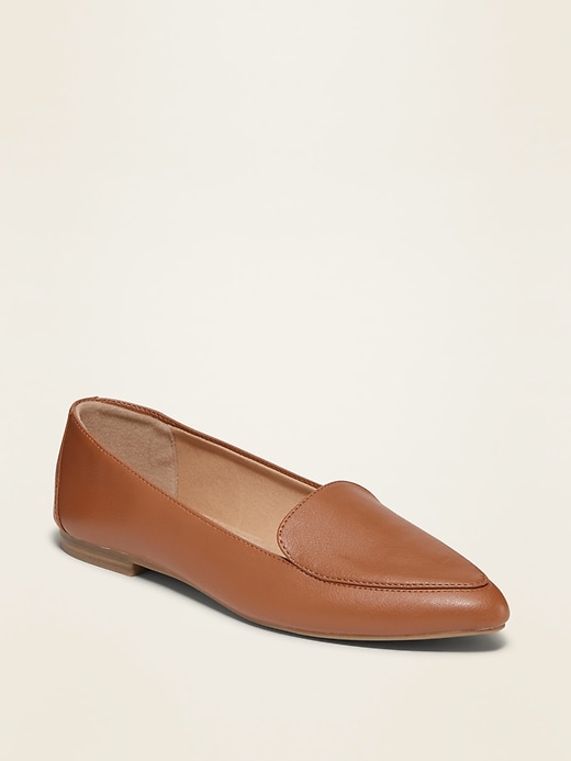 Image number 1 showing, Faux-Leather Pointy-Toe Loafers
